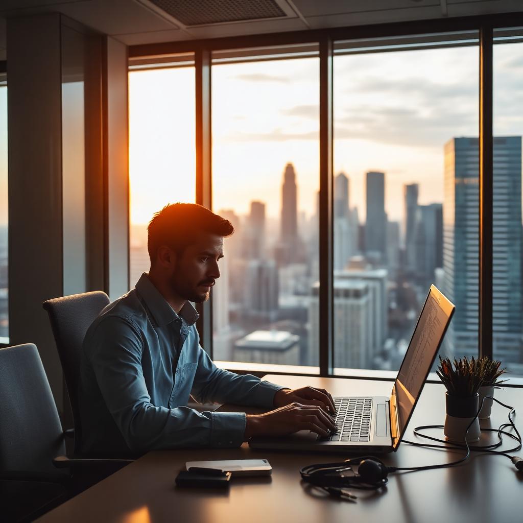 Job seeker researching H-1B visa sponsorship employers on a laptop
